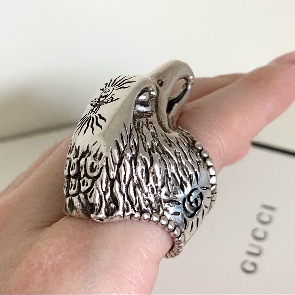 NWOT Gucci large sterling silver ring made in Italy - Picture 5 of 16